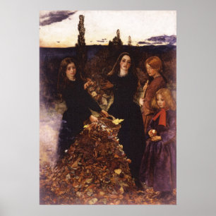 Autumn Leaves by John Everett Millais Poster