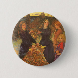 Autumn Leaves by Sir John Everett Millais 6 Cm Round Badge