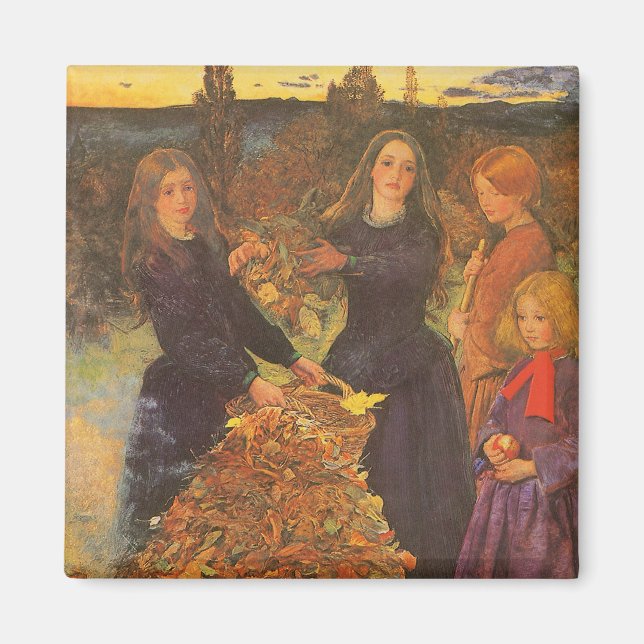 Autumn Leaves by Sir John Everett Millais Magnet (Front)
