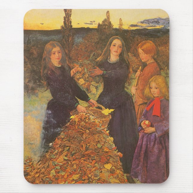 Autumn Leaves by Sir John Everett Millais Mouse Pad (Front)