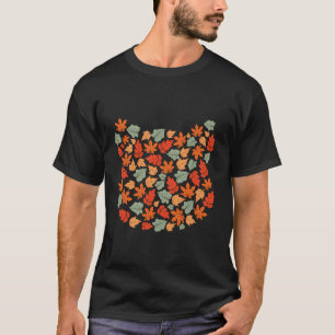 Autumn Leaves Cat Thanksgiving Fall Autumn Graphic T-Shirt