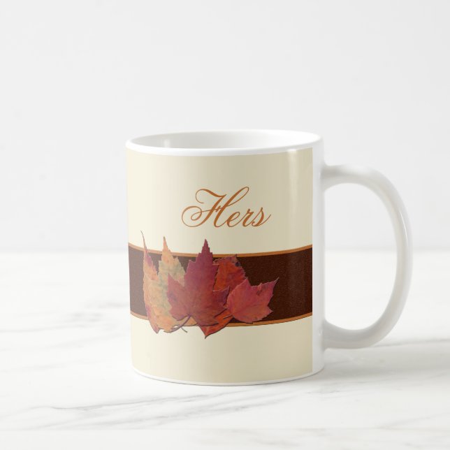 Autumn Leaves Ceramic "Hers" Mug (Right)