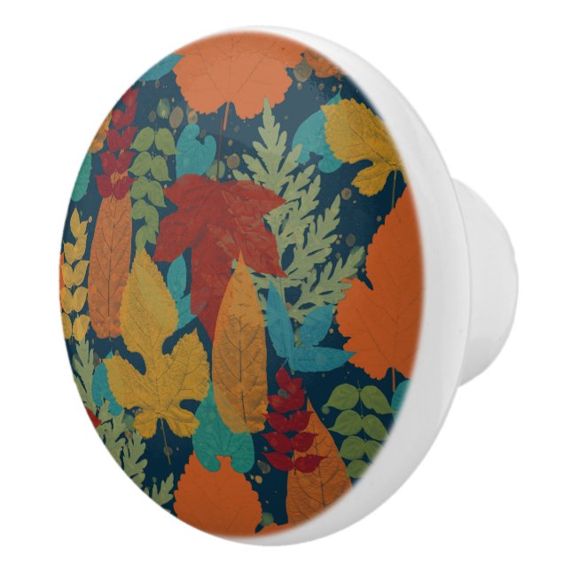 Autumn leaves ceramic knob (Right)