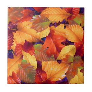 Autumn leaves ceramic tile