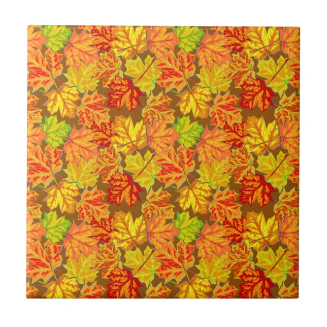 Autumn Leaves Ceramic Tile (Front)