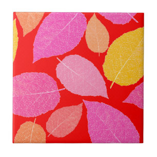 Autumn leaves . ceramic tile