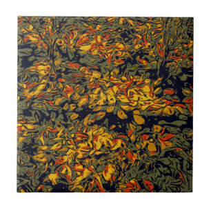 Autumn leaves ceramic tile