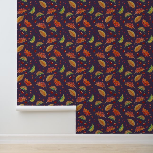 Autumn Leaves, Chestnuts, Hazelnuts & Berries Fall Wallpaper (Application)