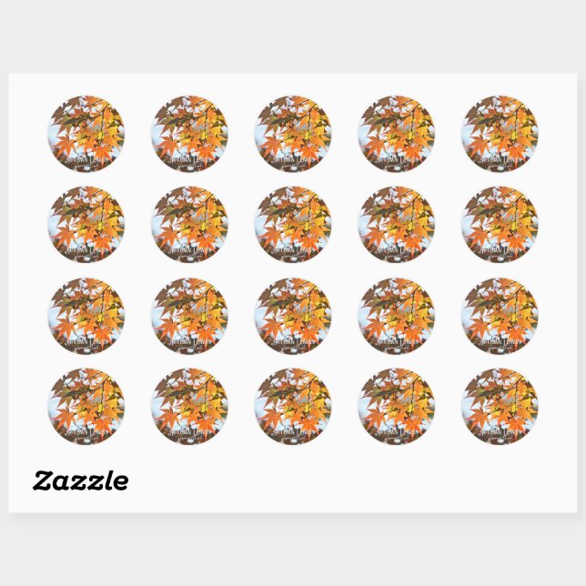 Autumn Leaves Classic Round Sticker (Sheet)