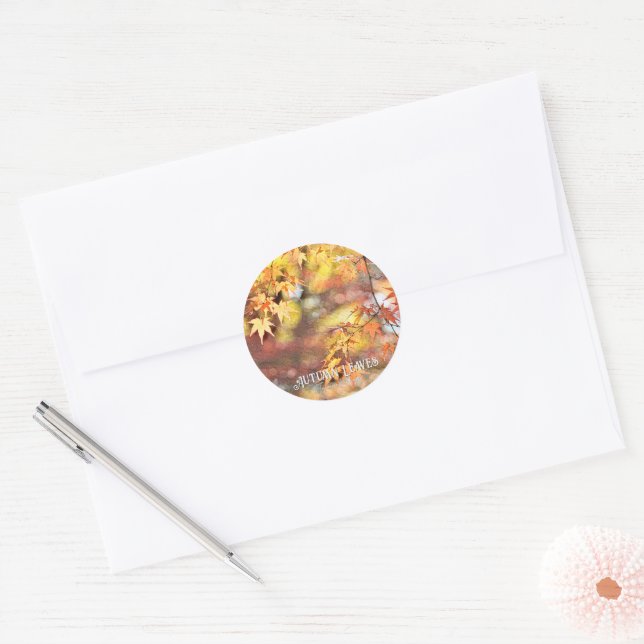 Autumn Leaves Classic Round Sticker (Envelope)