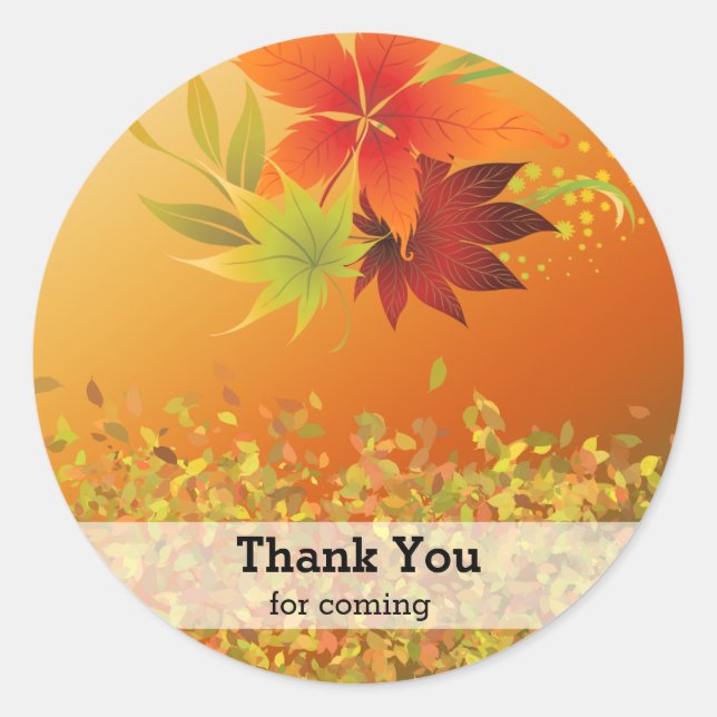 Autumn leaves classic round sticker (Front)