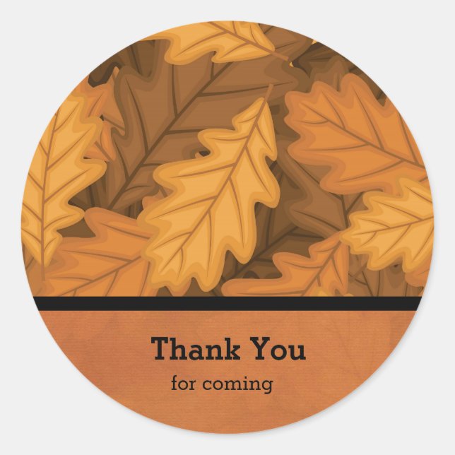 Autumn leaves classic round sticker (Front)