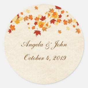 Autumn Leaves Classic Round Sticker