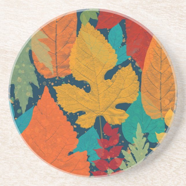 Autumn leaves coaster (Front)