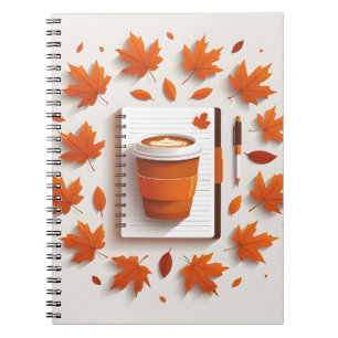 Autumn Leaves & Coffee Spiral Notebook