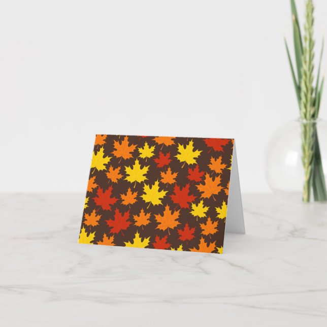 Autumn Leaves Colourful Pattern Card (Front)