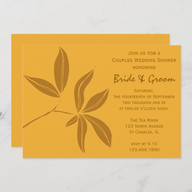 Autumn Leaves Couples Wedding Shower Invitation (Front/Back)