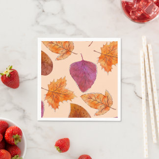 Autumn Leaves Dance - Fall Leaves Pattern Napkin