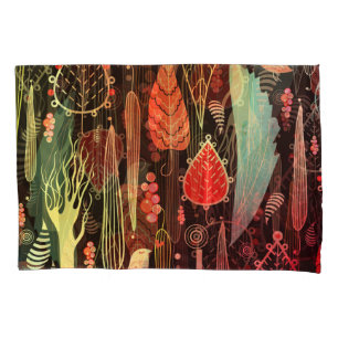 Autumn leaves: dark seamless pattern. pillowcase