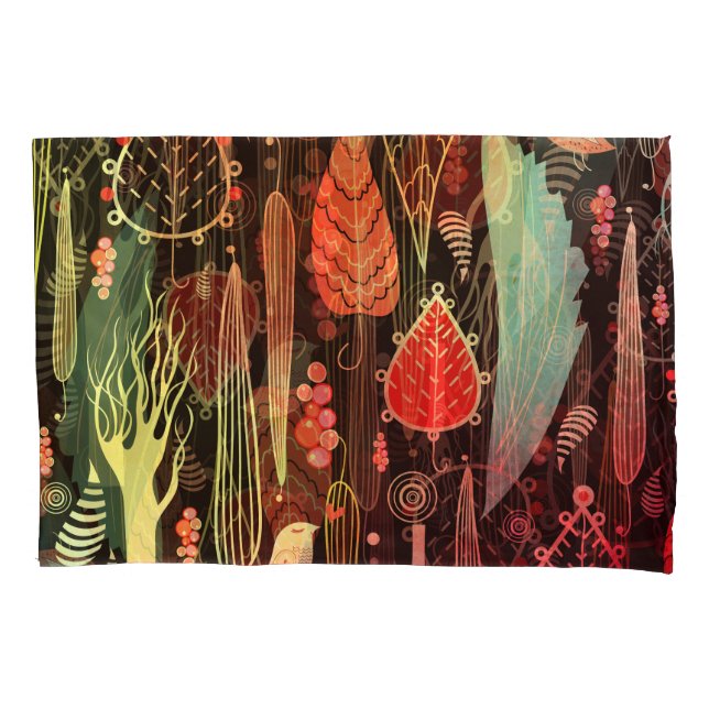 Autumn leaves: dark seamless pattern. pillowcase (Front)