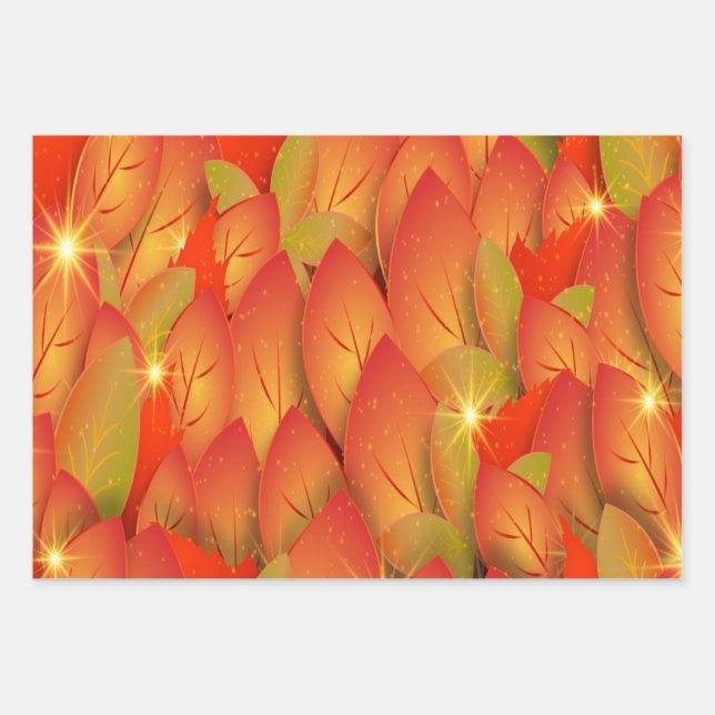 Autumn Leaves detailing - Thanksgiving - fall Wrapping Paper Sheet (Front)