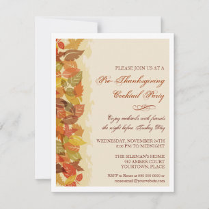 Autumn Leaves Edged Invitation
