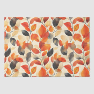 Autumn Leaves Elegance Seamless Pattern Tissue Paper