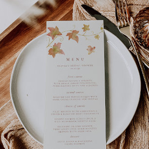 Autumn Leaves Elegant Fall Event Menu
