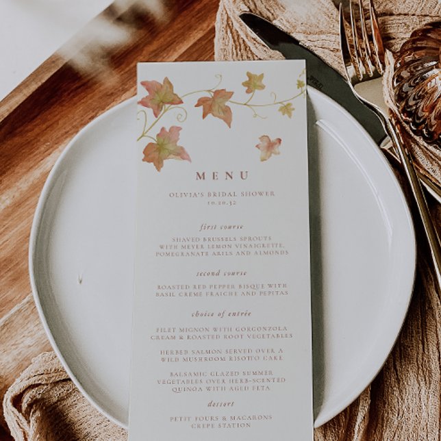 Autumn Leaves Elegant Fall Event Menu (Creator Uploaded)