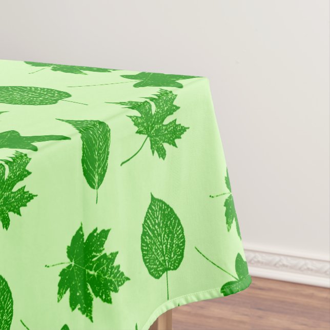 Autumn leaves - emerald and lime green tablecloth (In Situ)