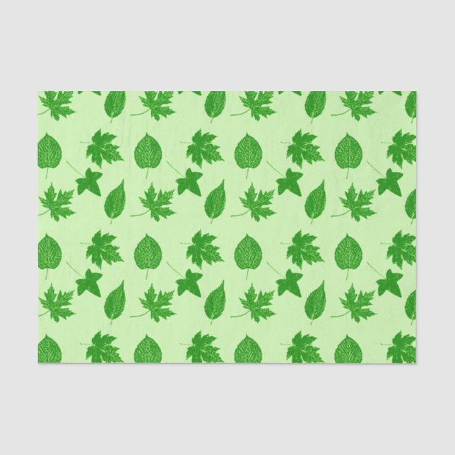 Autumn leaves - emerald and lime green tissue paper (Front)