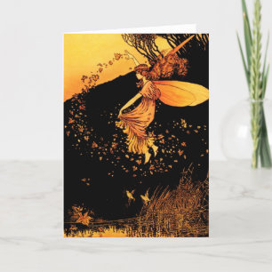 Autumn Leaves Faerie Greeting Cards