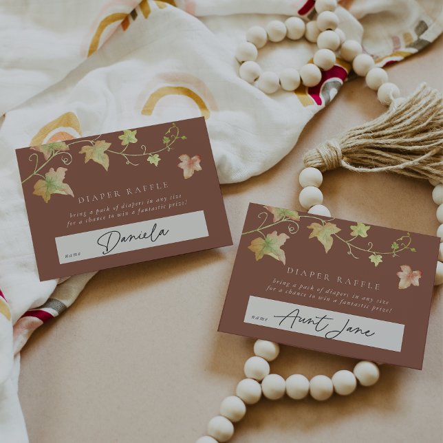 Autumn Leaves Fall Baby Shower Diaper Raffle Enclosure Card (Creator Uploaded)