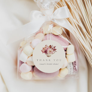 Autumn Leaves Fall Bridal Shower Tea Favour Classic Round Sticker