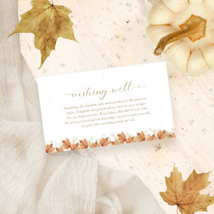 Autumn Leaves Fall Bridal Shower Wishing Well Enclosure Card
