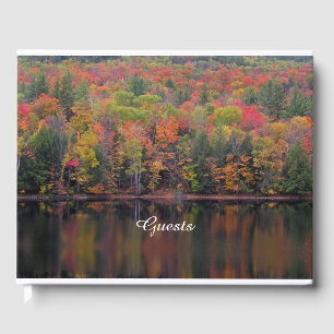 Autumn Leaves Fall Colour Scene Guest Book