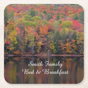 Autumn Leaves Fall Colour Scene Paper Coaster