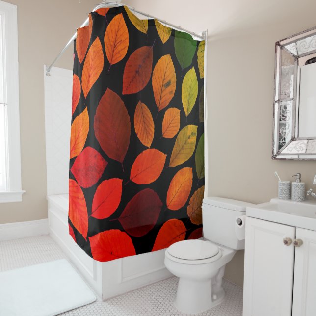 Autumn Leaves Fall Colourful Nature Seasonal leaf Shower Curtain (In Situ)