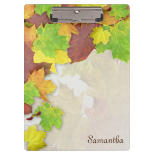 Autumn Leaves Fall Colours Add Your Name Clipboard
