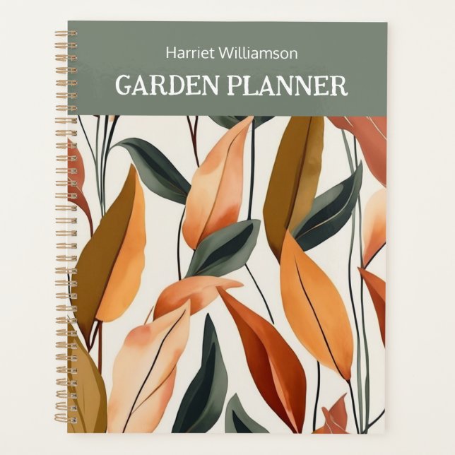 Autumn Leaves Fall Colours Elegant Garden Gardenin Planner (Front)