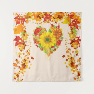Autumn Leaves Fall Colours Selfie Backdrop Tapestry