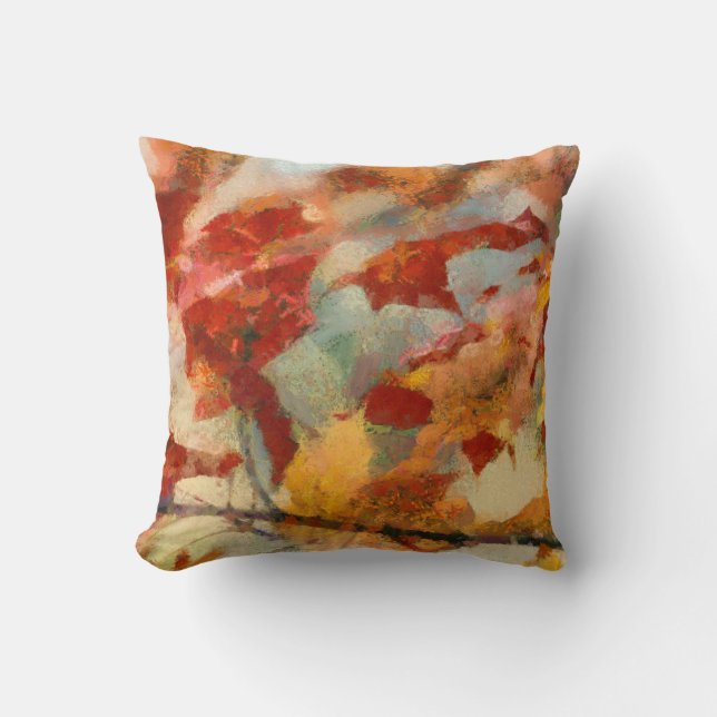 Autumn Leaves Fall Colours Throw Pillow (Front)