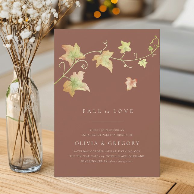 Autumn Leaves Fall Engagement Party Invitation (Creator Uploaded)