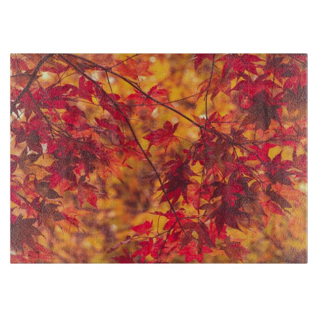 Autumn Leaves Fall Foliage Nature Cutting Board (Front)