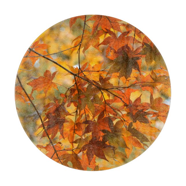 Autumn Leaves Fall Foliage Nature Cutting Board (Front)