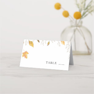 Autumn Leaves Fall in love Wedding Place Card