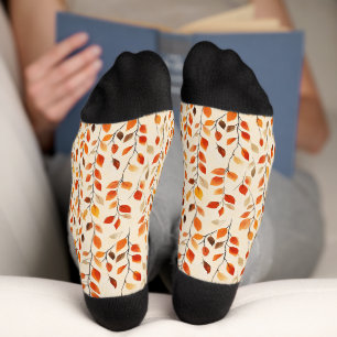 Autumn Leaves Fall Pattern Socks