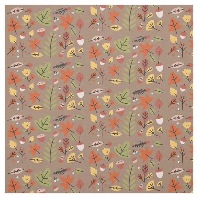 Autumn Leaves Fall Patterned Harvest Fabric (Swatch)