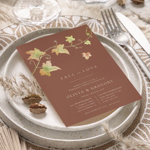 Autumn Leaves Fall Rehearsal Dinner Invitation
