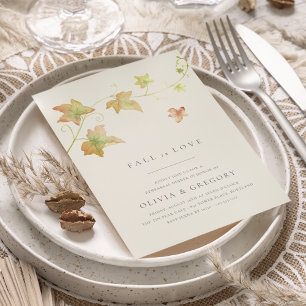 Autumn Leaves Fall Rehearsal Dinner Invitation
